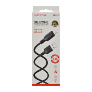 Кабель USB Borofone BX113 Silicone Lightning 2.4A 2m (Чорний)