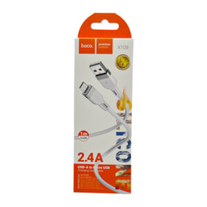 Кабель Hoco X109 Silicone Micro 2.4A (Чорний/Білий)