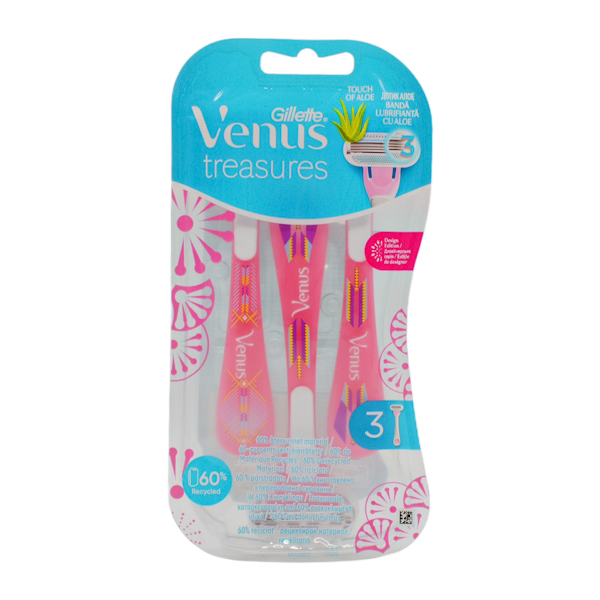 *Жіночі одноразові станки Gillete Venus-3 Treasures 3шт