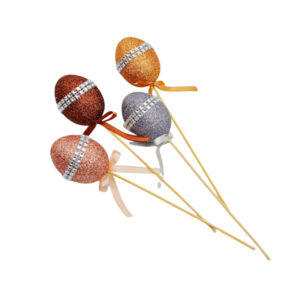 Пасхальне яйце на шпажці глітер/камінці 6см 1шт (4шт)