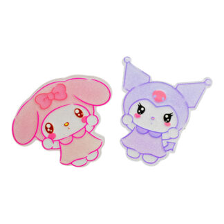 Заколка-прищіпка д/волосся 1шт Герої Hello Kitty акрилові глітер_