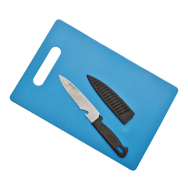 Дошка кухона Китай пластикова 28*18 1шт Кольорова з ножем арт.34891-2
