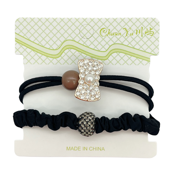 Резинка д/вол Chuan Yu Набір 2шт декор Стрази арт.11167-F026 *10