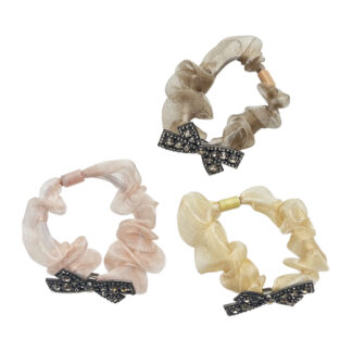 Резинка д/волосся 1шт Органза Бант з стразами арт.67-F021 *50