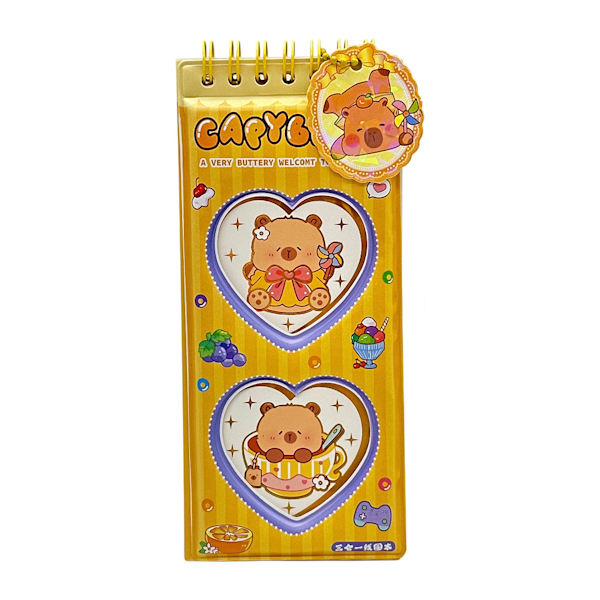 Блокнот на спіралі в лінію Капібара 70*160мм з наклейками арт.CY-EM (1171-1) *24