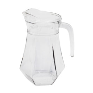 Глечик Скляний RED CHERRY 1,3л Графіт з пластиковою кришкою *12