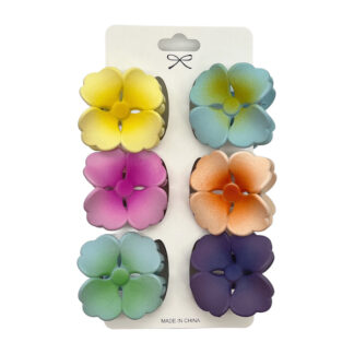 Краб д/вол пласт 1шт 4см Гавайська квітка Мікс арт.67-F071/72/73 *72