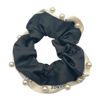 Резинка д/волосся 1шт Об'ємна Шовк з перлинами 