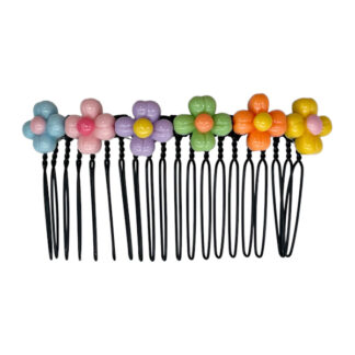 Заколка-гребінець д/вол 1шт Квіти/Зайчик/Фрукти Мікс арт.67-F059/60/61 *75