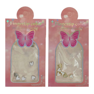 Декор д/нігтів Fingertip Color Набір Метелики/Сердечка Мікс арт.TZKR-49/50 *12