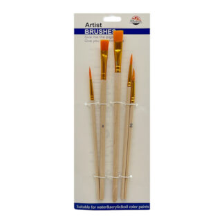 Пензлик д/малювання YIJAHUA Набір 5шт дерев'яна ручка арт.21539-4 *12