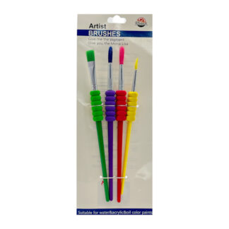 Пензлик д/малювання YIJAHUA Набір 4шт Кольоровий з грипом арт.21539-5 *12