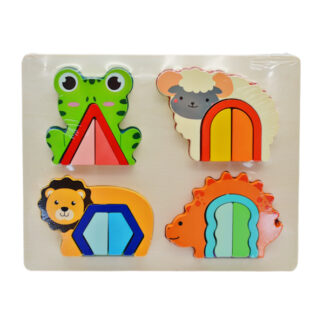 Іграшка-сортер дерев'яна 4 фігури/творинки/фрукти/овочі Мікс арт.810