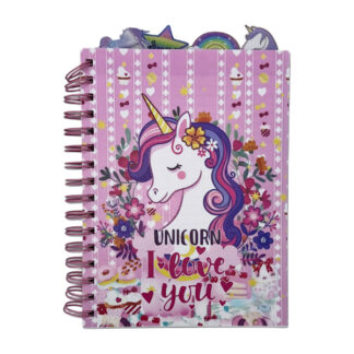 Блокнот А5 Єдиноріг на спіралі в лінію з закладками арт.1075-19