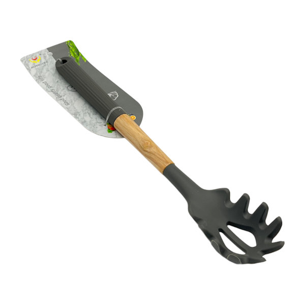 Ложка салатна силікон+дерево 34см