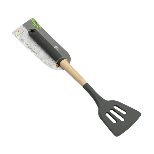 Лопатка з отвором силікон+дерево 34см