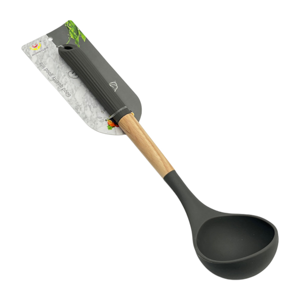 Ополоник силікон+дерево 34см