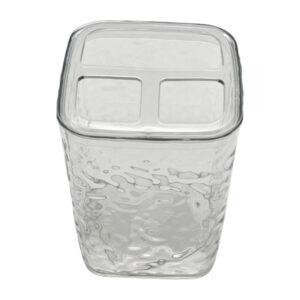 Стакан д/зубних щіток пласт 1шт Прозорий Рельєфний арт.Y308-Q25-163C (306-08
