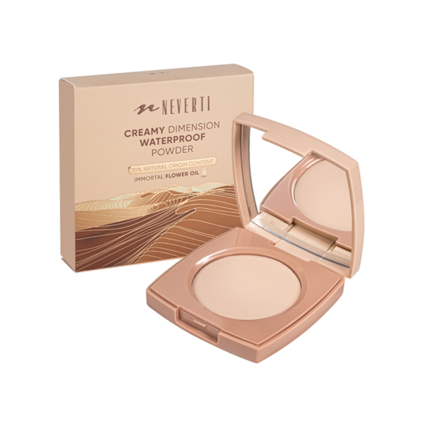 Пудра Веганська компактна NEVERTI Водостійка №01 (10г)