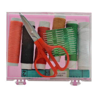 Нитки д/шиття Кольорові Набір 6шт+ножниці+голки+сантиметр футляр *12