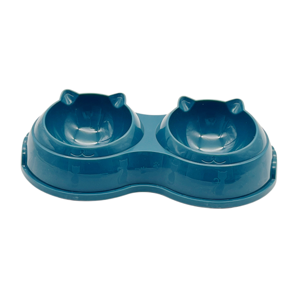 Миска д/котів подвійна 1 шт кольорова Вушка Мікс арт.D558