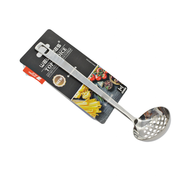 Ополоник кухонний WELLMES металевий з отворами 1шт 23см арт.6 # *10