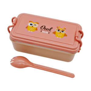 Ланч Бокс пластиковий 1шт Кольоровий з ложкою арт.G43-WX2090_