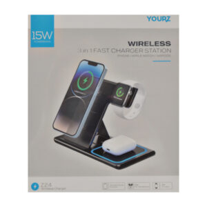 Зарядний пристрій YOURZ бездротовий 15W 3в1 арт.Z24