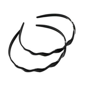 Обруч д/волосся 1шт пластик Хвиля Чорний арт.67#-SP015 *12_