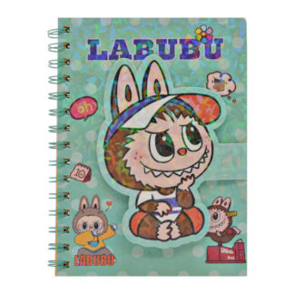 Блокнот А5 Pikachu/Labubu в лінію на спіралі і липучці Мікс арт.SC202 *8