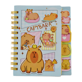 Блокнот А7 FUNNY Капібара на спіралі з закладками арт.SC-28-2 (1056#-01) *24