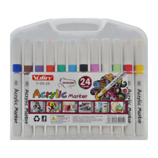 Маркери акрилові Yulin 24 кольори в пластиковому футлярі арт.Y-04-24