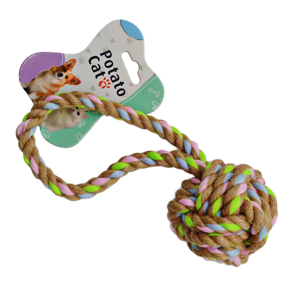 Іграшка д/собак PotatoCat 1шт М'ячик з шпагату арт.KR-2420 *12