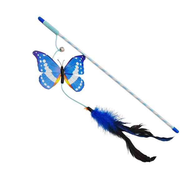 Іграшка д/котів 1шт Вудка з метеликом і пір'ям арт.KR-2412 *12