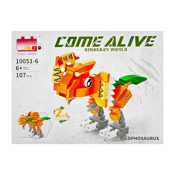Конструктор PingaoBlocks 1шт 6+ 79-109дет. Dinosaur World арт.10051 (QH016826) *8
