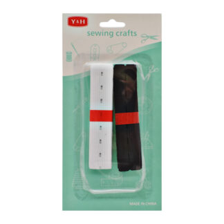 Резинка Y&H 2шт 20мм Чорна/Біла перфорована арт.1047#-10 *12