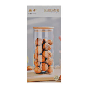 Банка Скляна 1200мл д/сипучих прод. дерев'яна кришка арт.JB95-3_