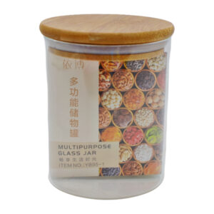 Банка Скляна 600мл д/сипучих прод. дерев'яна кришка арт.JB95-1_