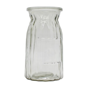 Ваза д/квітів Скляна 15см Ребриста Прозора_