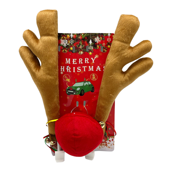 Новорічний декор д/авто Ріжки Оленя з носом арт.95-27