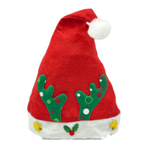 Новорічний декор Шапка Санти з ріжками оленя арт.95-32 *12