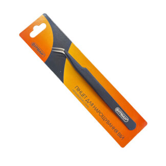 Пінцет д/нарощування вій Вигнутий чорний