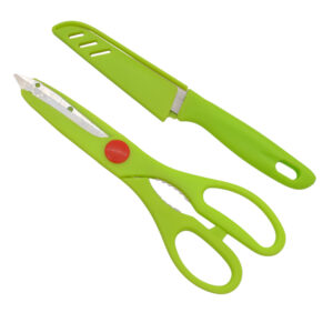 Ніж кухонний Dong Sheng 1шт 10см з чохлом + ножиці арт.1118-21_