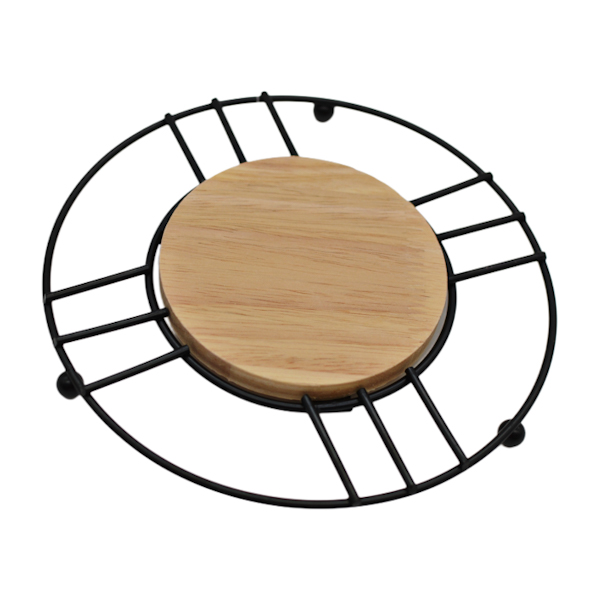 Підставка п/гаряче металева з дерев'яною вставкою Мікс арт.157#-01/06_