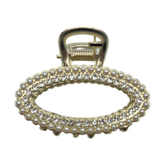 Краб д/волосся  металевий 4см Фігурний золотий стрази 1шт арт.11167#-F108