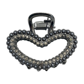 Краб д/волосся металевий 4,5см Фігурний чорний стрази 1шт арт.11167#-F110/111