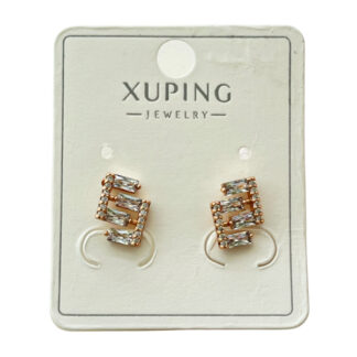 Сережка Золотиста XUPING пусети Каміння Мікс 1шт__