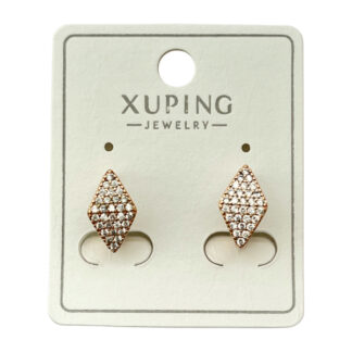 Сережка Золотиста XUPING з вставкою 1шт__