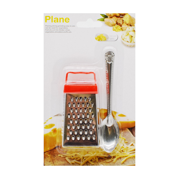 Тертка Plane 4-гранна МІНІ 1шт +ложка на блістері арт.JM-65__