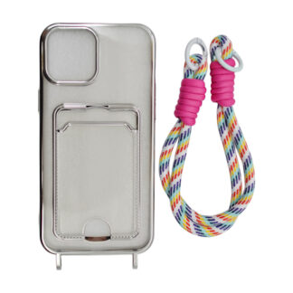 Чохол д/тел силікон iPhone 12ProMax Прозорий з шнурком